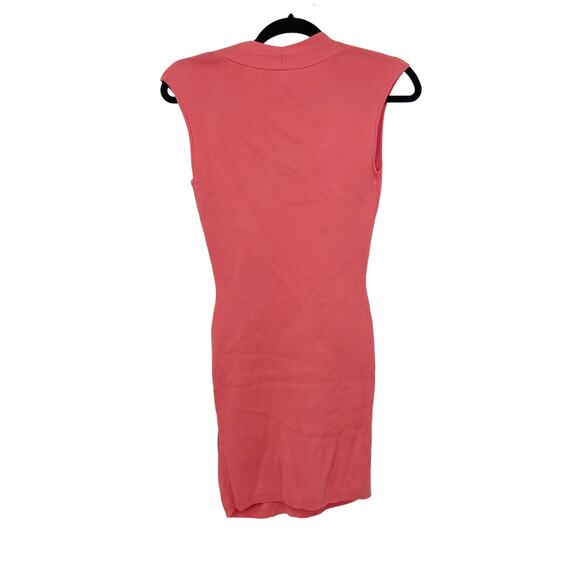 Ted Baker LONDON Dress Womens 0-2 US Novari Ruched Ribbed Knit Coral Pink NWT - Picture 2 of 7
